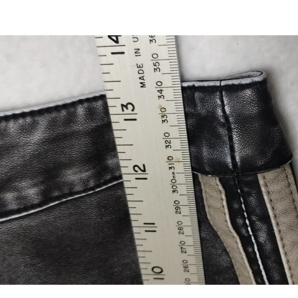 SO Faux Leather Mini Skirt Gray Wash Moto Zipper‎ Accents Clubwear Party Jrs Sz1
